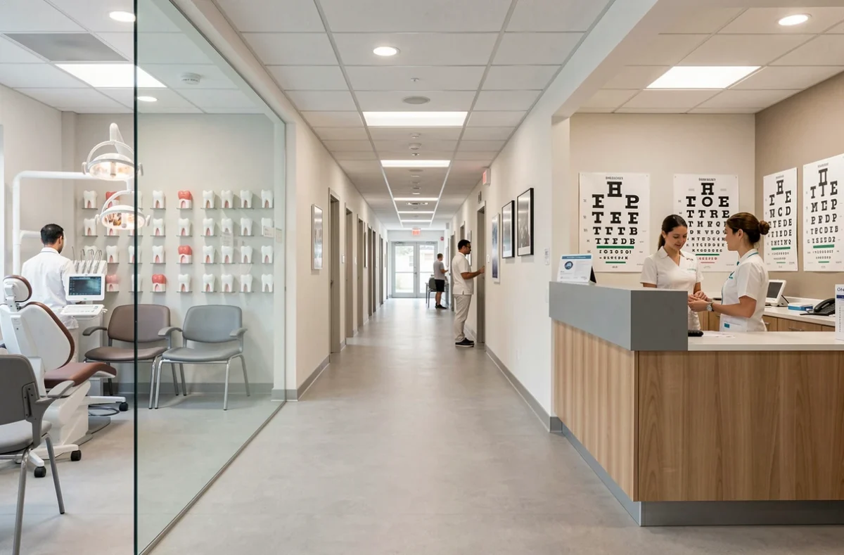Centre dentaire et d'ophtalmologie Dentylis à Sainte-Geneviève-des-Bois avec deux spécialités médicales visibles
