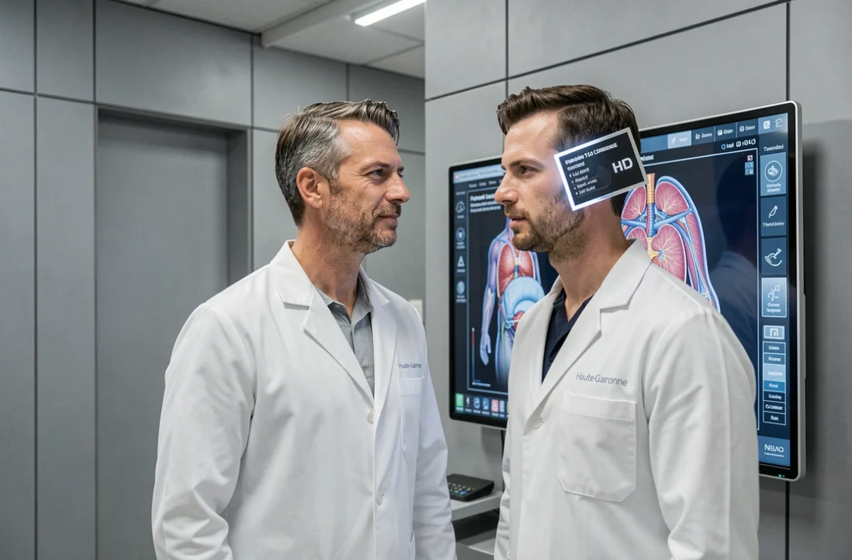 Chirurgien plasticien en Haute-Garonne utilisant une technologie médicale avancée dans un cabinet moderne