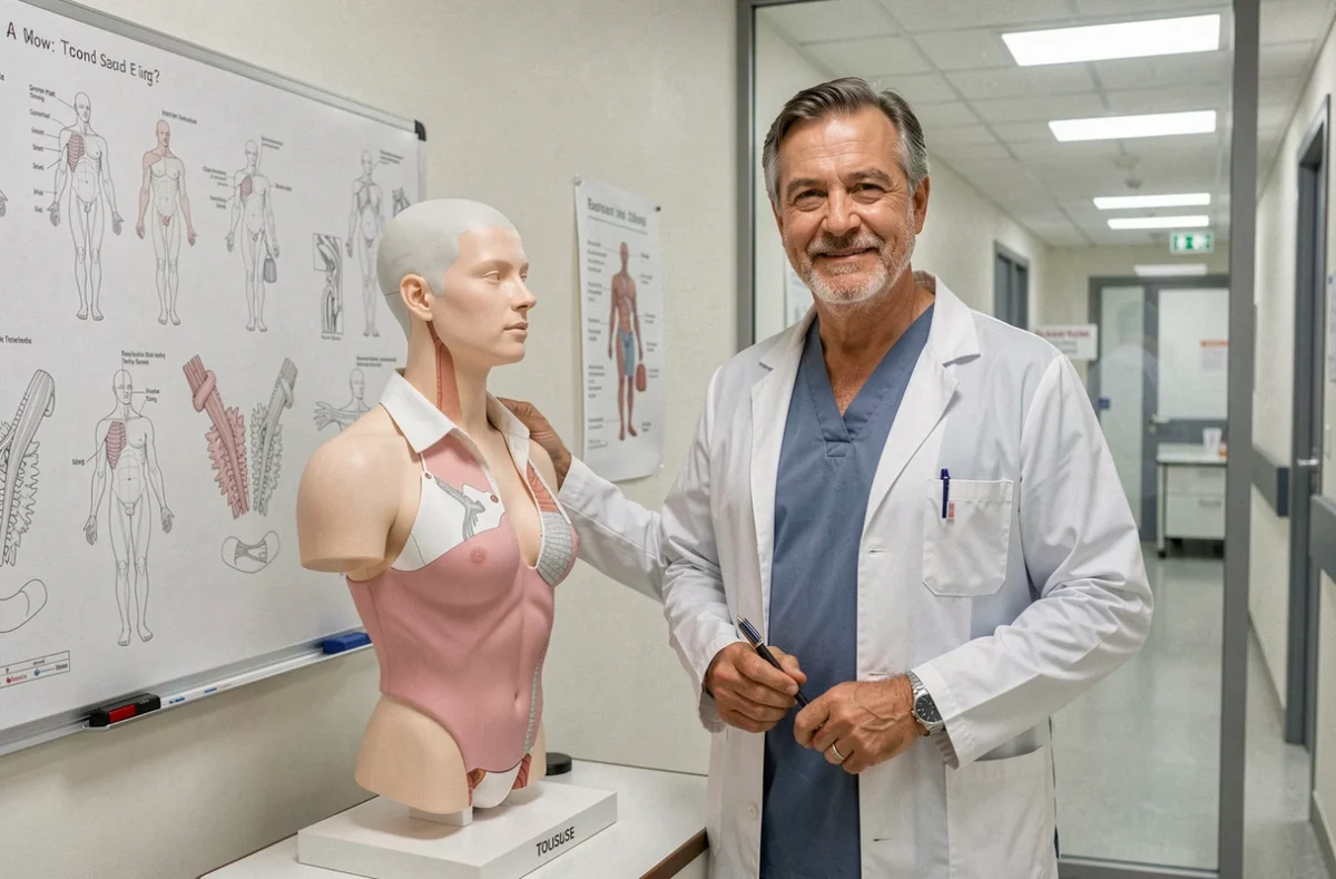 Chirurgien plasticien reconstructeur dans un environnement clinique éducatif à Toulouse