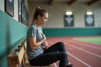 Jeune femme sportive se repose après l'entraînement