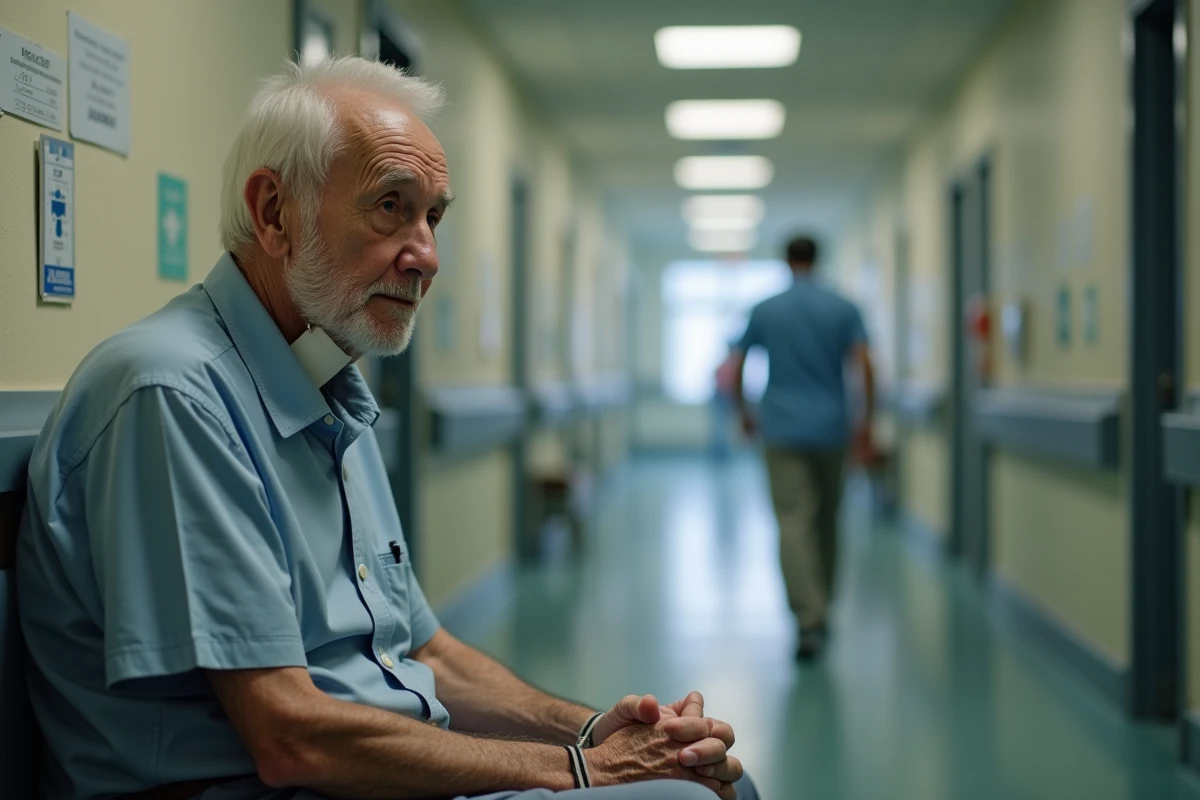 Homme âgé dans le couloir d