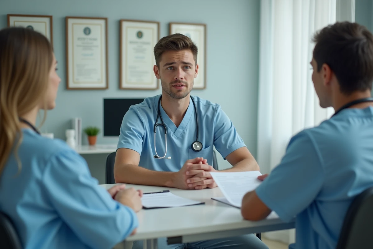 Jeune homme en consultation dans un hôpital